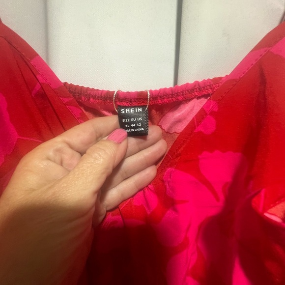 SHEIN Pink and Red Floral Dress - Picture 3 of 4